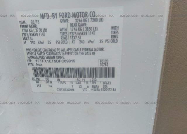 1FTFX1ET5DFC69015 2013 FORD F-150