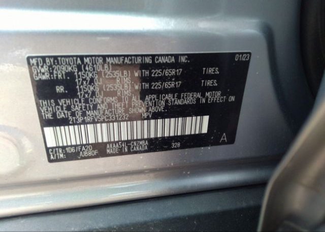 2023 TOYOTA RAV4(VIN: 2T3P1RFV5PC331232