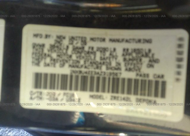 1NXBU4EE3AZ319567 2010 TOYOTA COROLLA