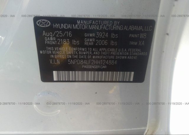 5NPD84LF2HH124884 2017 HYUNDAI ELANTRA