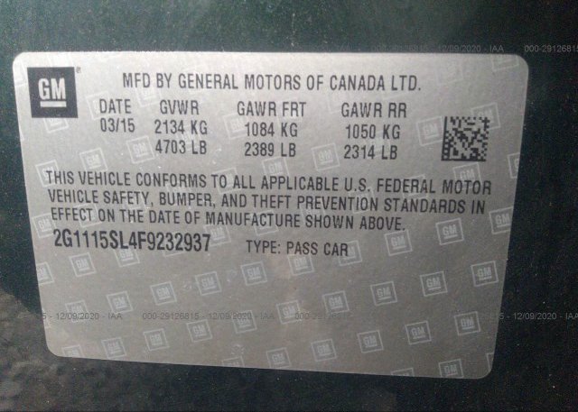 2G1115SL4F9232937 2015 CHEVROLET IMPALA
