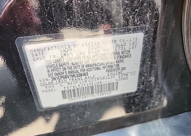 2021 NISSAN KICKS(VIN: 3N1CP5BV7ML538463