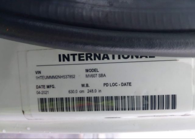 2022 INTERNATIONAL MV(VIN: 1HTEUMMM2NH537852