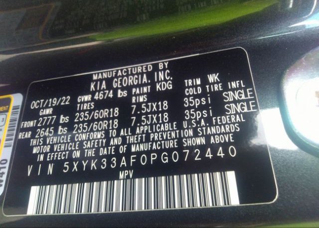 2023 KIA SPORTAGE(VIN: 5XYK33AF0PG072440