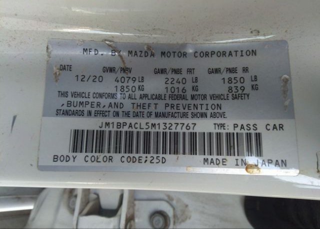 2021 MAZDA MAZDA3 SEDAN(VIN: JM1BPACL5M1327767