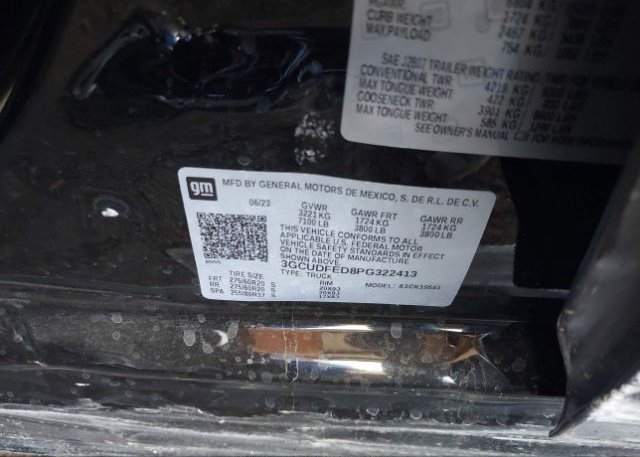 2023 CHEVROLET SILVERADO 1500 4WD  SHORT BED LT TR(VIN: 3GCUDFED8PG322413