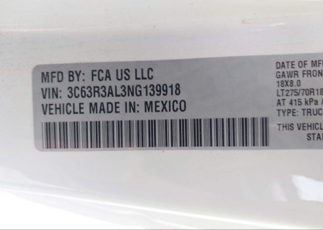 2022 RAM 3500(VIN: 3C63R3AL3NG139918