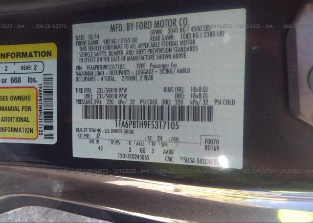 1FA6P8TH9F5317105 2015 FORD MUSTANG