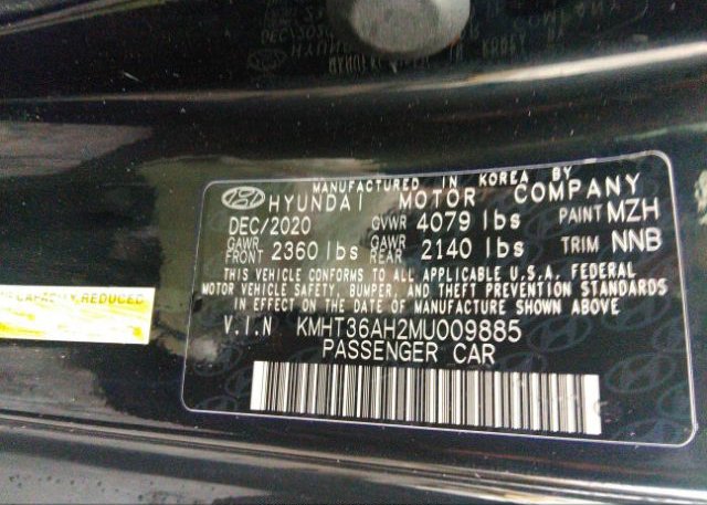 2021 HYUNDAI VELOSTER N(VIN: KMHT36AH2MU009885