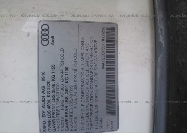 WA1GCCFS5HR006250 2017 AUDI Q3
