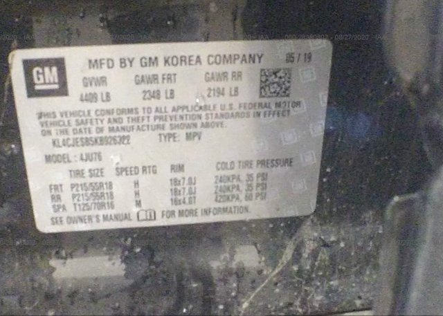 KL4CJESB5KB926322 2019 BUICK ENCORE