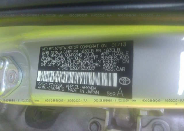 JTDKDTB30D1532337 2013 TOYOTA PRIUS C