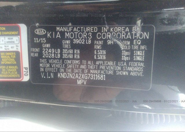 KNDJN2A2XG7311681 2016 KIA SOUL
