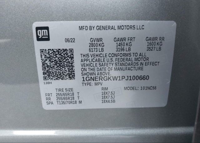2023 CHEVROLET TRAVERSE(VIN: 1GNERGKW1PJ100660