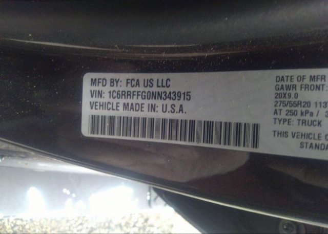 2022 RAM 1500(VIN: 1C6RRFFG0NN343915