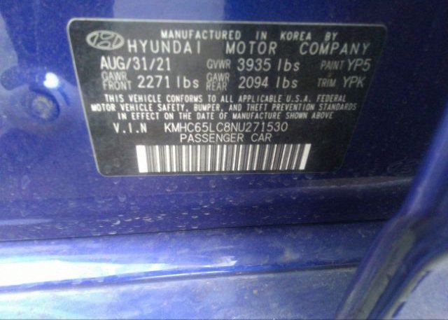 2022 HYUNDAI IONIQ HYBRID(VIN: KMHC65LC8NU271530