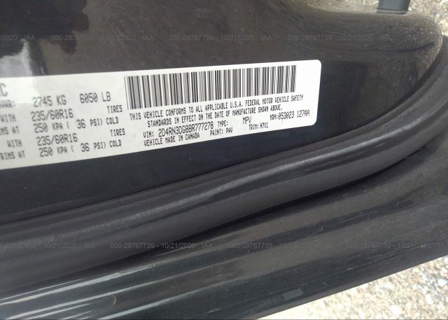 2D4RN3DG8BR777278 2011 DODGE GRAND CARAVAN