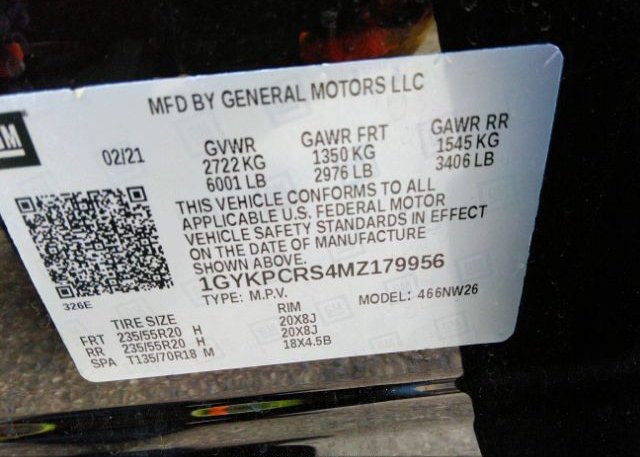 2021 CADILLAC XT6(VIN: 1GYKPCRS4MZ179956