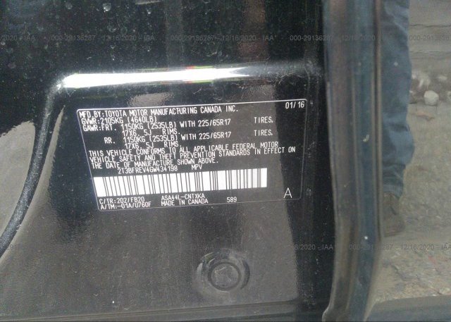 2T3BFREV4GW434198 2016 TOYOTA RAV4
