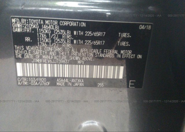 JTMBFREV6JJ739837 2018 TOYOTA RAV4