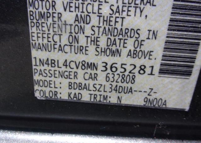 2021 NISSAN ALTIMA(VIN: 1N4BL4CV8MN365281