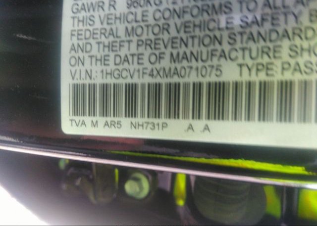 2021 HONDA ACCORD SEDAN(VIN: 1HGCV1F4XMA071075