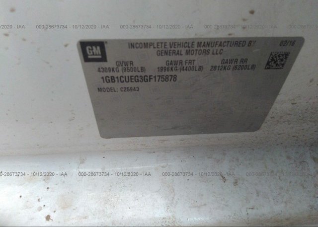1GB1CUEG3GF175878 2016 CHEVROLET SILVERADO 2500HD