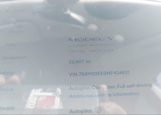 2022 TESLA MODEL Y(VIN: 7SAYGDEE0NF434621