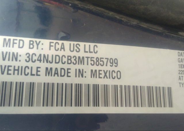 2021 JEEP COMPASS(VIN: 3C4NJDCB3MT585799