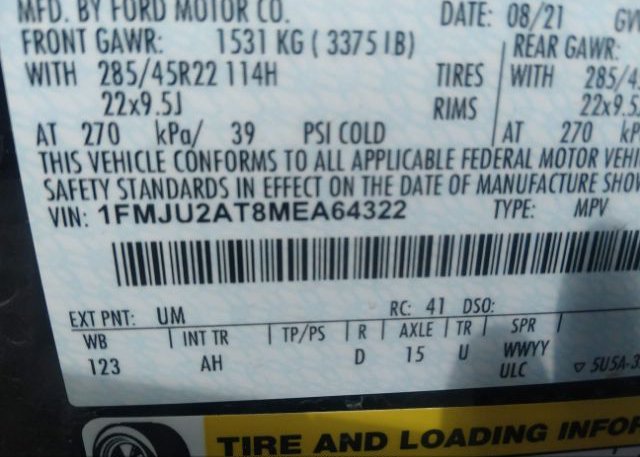 2021 FORD EXPEDITION(VIN: 1FMJU2AT8MEA64322