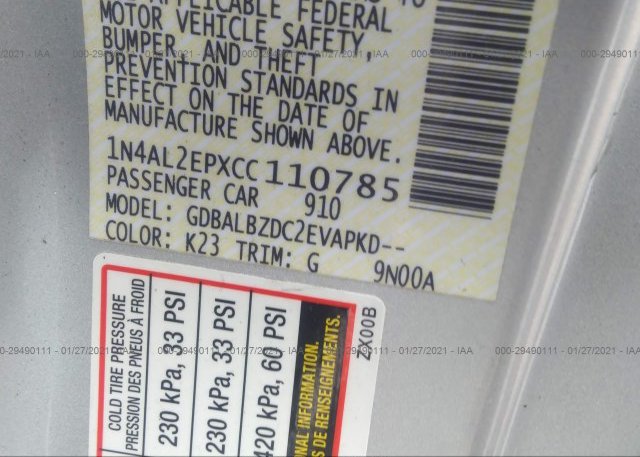1N4AL2EPXCC110785 2012 NISSAN ALTIMA