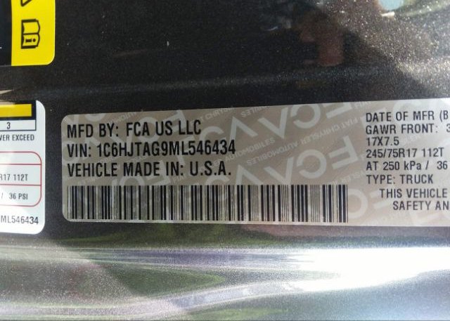 2021 JEEP GLADIATOR(VIN: 1C6HJTAG9ML546434