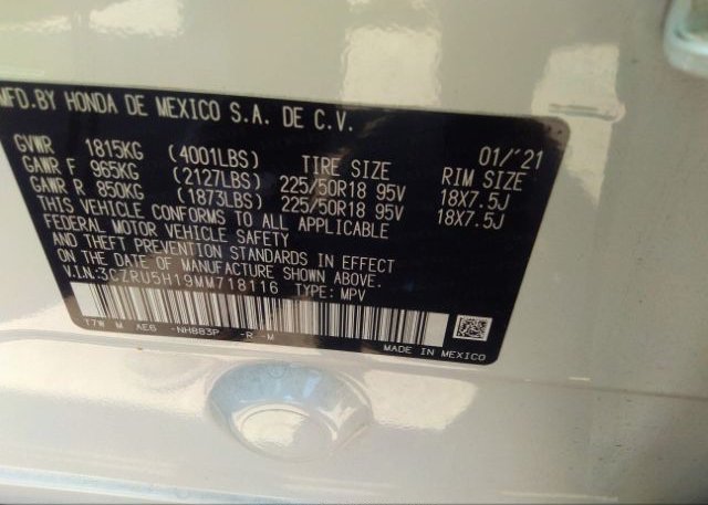 2021 HONDA HR-V(VIN: 3CZRU5H19MM718116