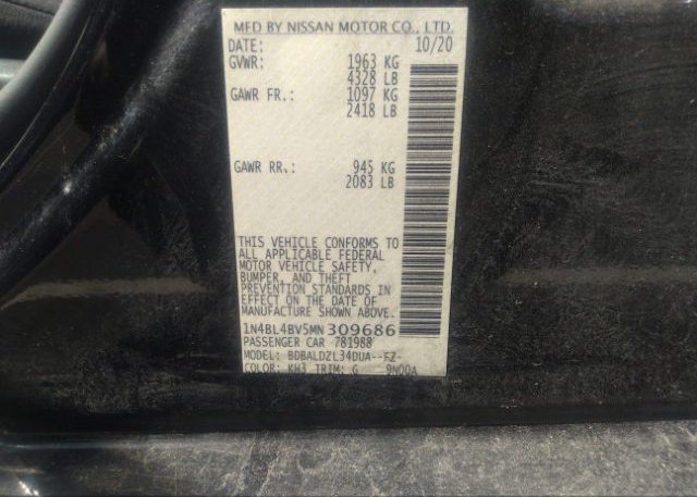 2021 NISSAN ALTIMA(VIN: 1N4BL4BV5MN309686