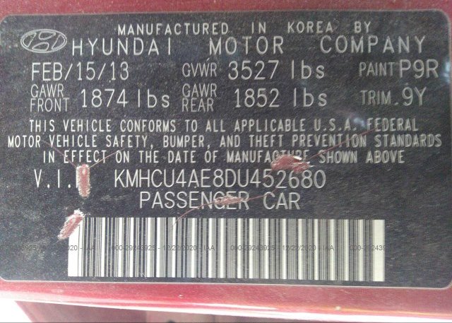 KMHCU4AE8DU452680 2013 HYUNDAI ACCENT