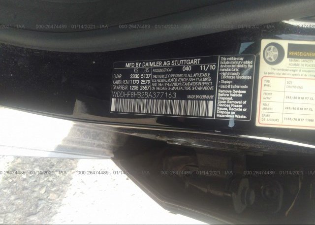 WDDHF8HB2BA377163 2011 Mercedes-benz E-CLASS