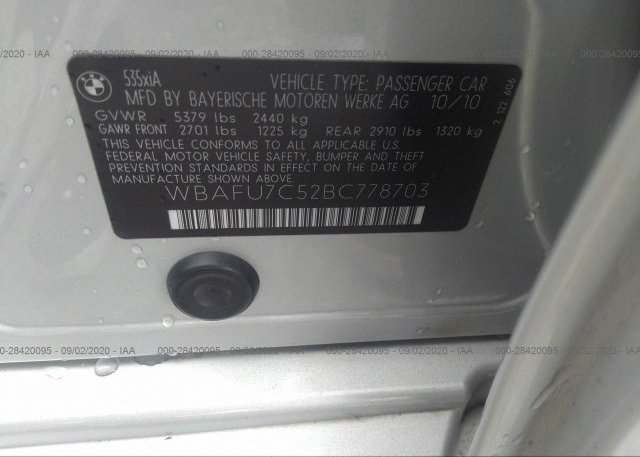 WBAFU7C52BC778703 2011 BMW 5 SERIES