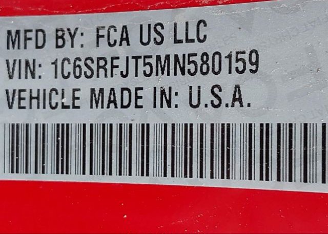 2021 RAM 1500(VIN: 1C6SRFJT5MN580159
