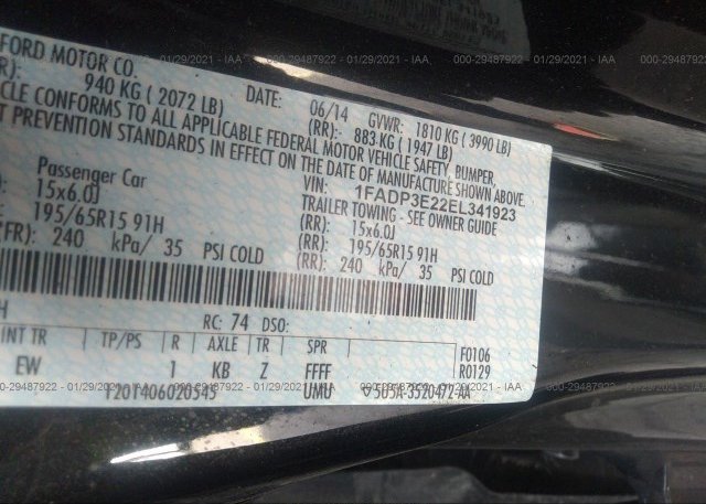 1FADP3E22EL341923 2014 FORD FOCUS