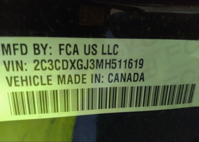 2021 DODGE CHARGER(VIN: 2C3CDXGJ3MH511619