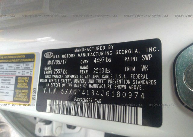 5XXGT4L34JG180974 2018 KIA OPTIMA