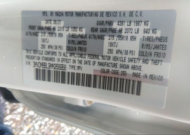 2021 MAZDA CX-30(VIN: 3MVDMBBL9MM268958
