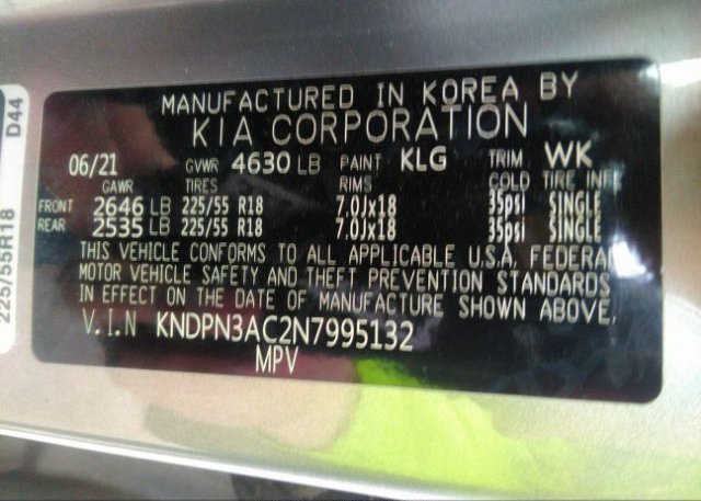 2022 KIA SPORTAGE(VIN: KNDPN3AC2N7995132
