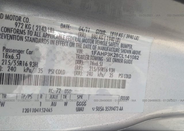 1FAHP3K28CL141082 2012 FORD FOCUS