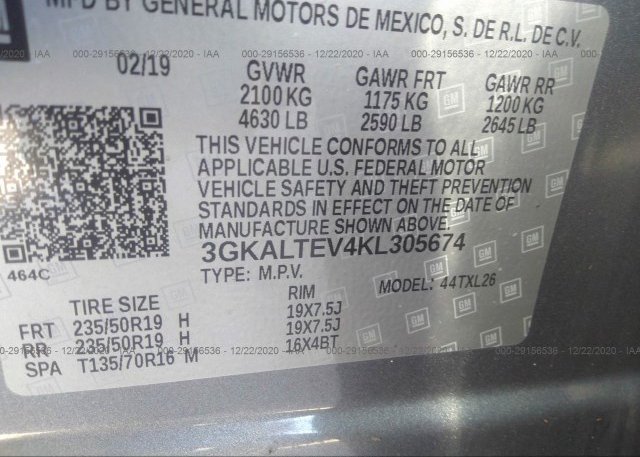3GKALTEV4KL305674 2019 GMC TERRAIN