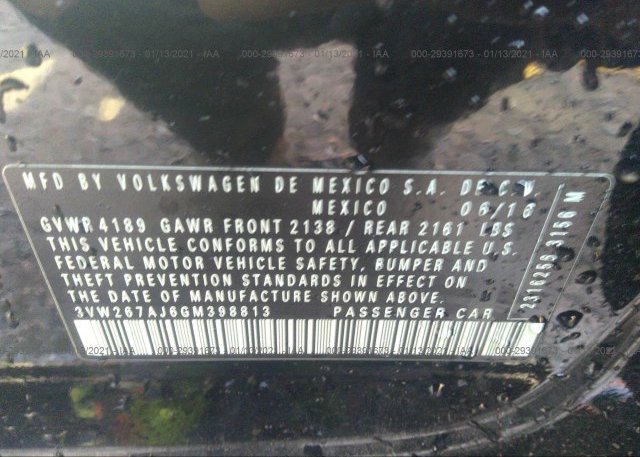 3VW267AJ6GM398813 2016 VOLKSWAGEN JETTA SEDAN
