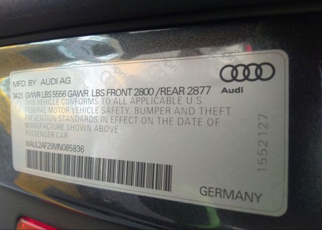 2021 AUDI A6(VIN: WAUL2AF29MN085836