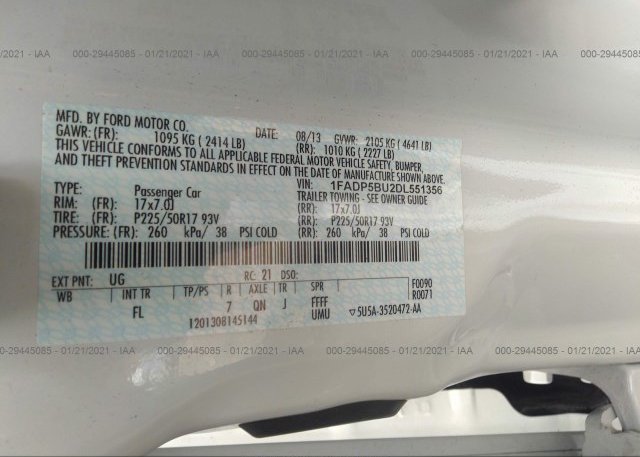 1FADP5BU2DL551356 2013 FORD C-MAX HYBRID