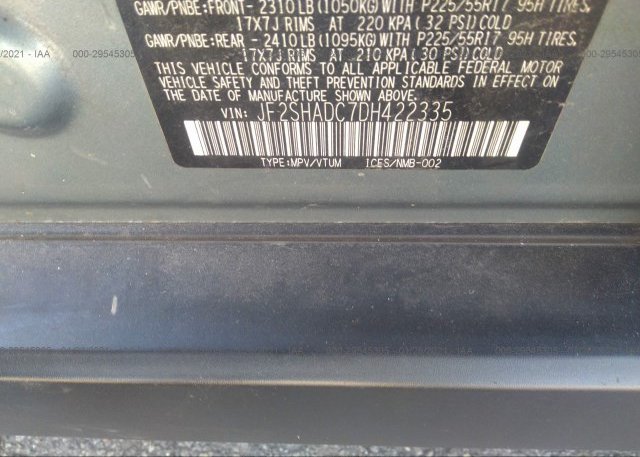 JF2SHADC7DH422335 2013 SUBARU FORESTER
