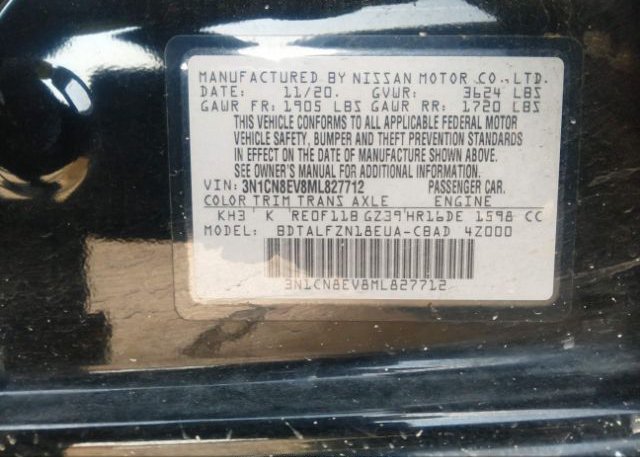 2021 NISSAN VERSA(VIN: 3N1CN8EV8ML827712